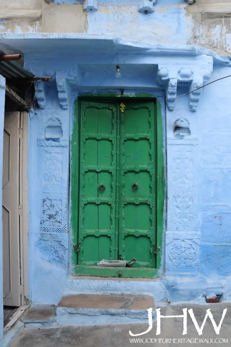 Beautiful door into the blue city